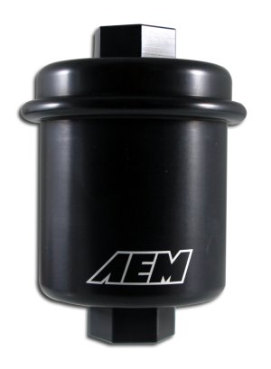 Honda Prelude Fuel Filter - AEM - High Volume - Black - `97-`01 Honda Prelude Fuel Filter - AEM - High Volume - Black - `97-`01