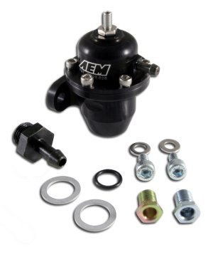 Acura Integra Fuel Pressure Regulator - AEM - Adjustable - Black - `94-`01 Acura Integra Fuel Pressure Regulator - AEM - Adjustable - Black - `94-`01