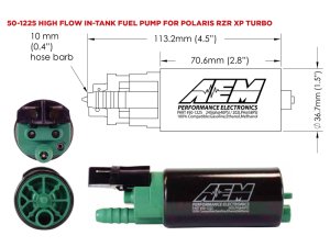 Polaris RZR XP Turbo In-Tank Fuel Pumps - AEM - E85-Compatible High Flow - `16-`19