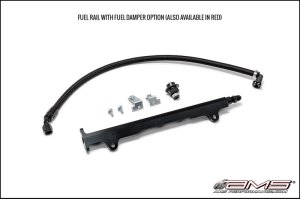 Mitsubishi Evolution Fuel Rail - AMS - CNC Machined Aluminum w/Pulsation Dampener - Black - `08-`15