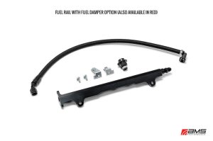Mitsubishi Evolution Fuel Rail - AMS - CNC Machined Aluminum w/Pulsation Dampener - Black - `08-`15