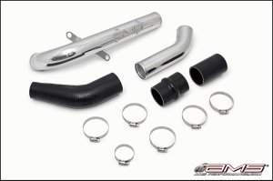 Mitsubishi Evolution Intercooler Pipe Kit - AMS - Upper I/C Pipe - Black Powder Coat - `08-`15