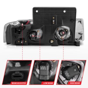 Chevrolet Astro Headlights - ANZO - Crystal - Chrome - `95-`05