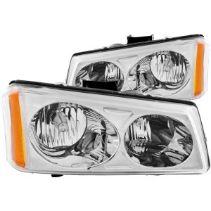 Chevrolet Silverado 1500 Headlights - ANZO - Crystal - Chrome - `03-`06