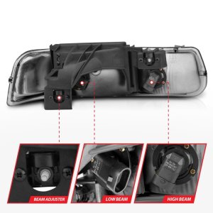 Chevrolet Silverado 1500 Crystal Headlights - ANZO - Clear Lens, Chrome Housing - Chrome - `99-`02