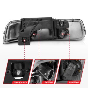 Chevrolet Silverado 1500 Crystal Headlights - ANZO - Clear Lens, Chrome Housing - Chrome - `99-`02