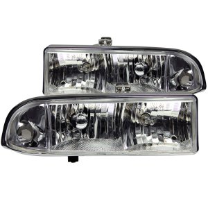 Chevrolet S10 Headlights - ANZO - Crystal, Clear Lens - Chrome - `98-`05