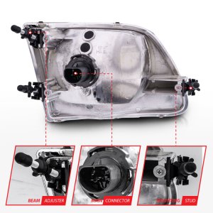 Ford F-150 Headlights - Front - ANZO - Crystal - Chrome - `97-`03