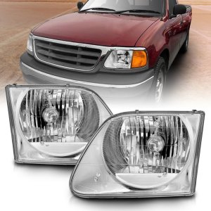 Ford F-150 Headlights - Front - ANZO - Crystal - Chrome - `97-`03