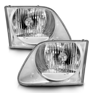Ford F-150 Headlights - Front - ANZO - Crystal - Chrome - `97-`03