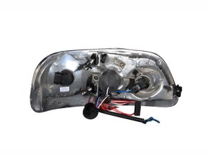 Ford F-150 Projector Headlights - ANZO - With Halo and LED - Black - `97-`03
