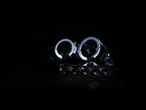 Ford F-150 Projector Headlights - ANZO - Halo and LED - Chrome - `97-`03