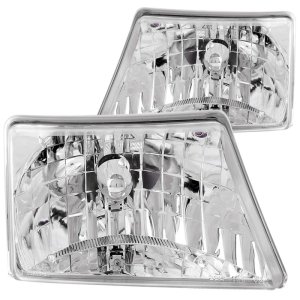 Ford Ranger Headlights - ANZO - Crystal, Clear Lens, Chrome Housing - Chrome - `98-`00