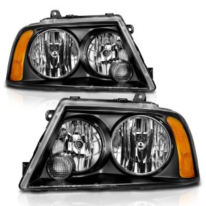 Lincoln Navigator Headlight Set - ANZO - Crystal - Clear Lens, Black Housing - Black - `03-`06