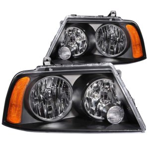 Lincoln Navigator Headlight Set - ANZO - Crystal - Clear Lens, Black Housing - Black - `03-`06