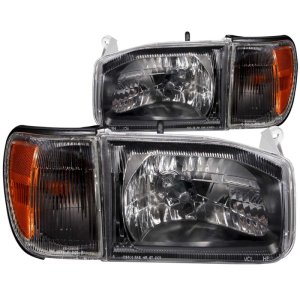 Nissan Pathfinder Headlights - ANZO - Crystal - Black - `99-`04