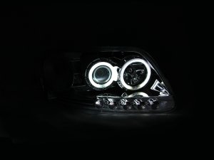 Ford F-150 Projector Headlights - ANZO - w/ Halo - Chrome - `97-`03