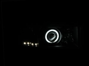 Dodge Ram Projector Headlights - ANZO - w/ Halo, Clear Lens, Black Housing - Black - `94-`01