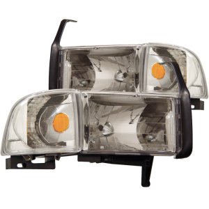 Dodge Ram Headlights - ANZO - Crystal - Chrome - `99-`01