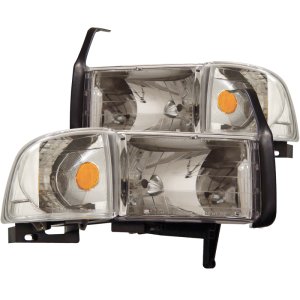 Dodge Ram Headlights - ANZO - Crystal - Chrome - `99-`01