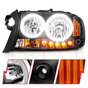 Dodge Dakota Headlights - ANZO - Crystal - Clear Lens, Black Housing - `97-`04