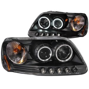 Ford F-150 Projector Headlights - ANZO - w/ Halo (CCFL) - Black - `97-`03 Ford F-150 Projector Headlights - ANZO - w/ Halo (CCFL) - Black - `97-`03