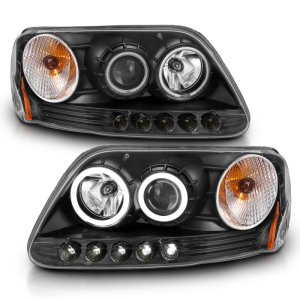 Ford F-150 Projector Headlights - ANZO - w/ Halo (CCFL) - Black - `97-`03 Ford F-150 Projector Headlights - ANZO - w/ Halo (CCFL) - Black - `97-`03