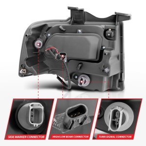 Ford Expedition Projector Headlights - ANZO - w/Halo, Clear Lens, Black Housing, CCFL - Black - `07-`14