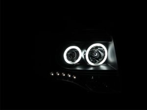 Ford Expedition Projector Headlights - ANZO - w/Halo, Clear Lens, Black Housing, CCFL - Black - `07-`14