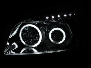 Toyota Rav4 Projector Headlights - ANZO - w/Halo, Clear Lens, CCFL, Black Housing, RX Halo w/LED Parking/Projector/Halo - Black - `06-`08
