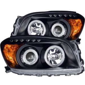 Toyota Rav4 Projector Headlights - ANZO - w/Halo, Clear Lens, CCFL, Black Housing, RX Halo w/LED Parking/Projector/Halo - Black - `06-`08