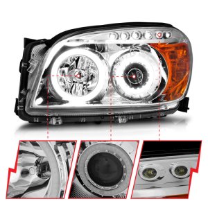 Toyota Rav4 Projector Headlights - ANZO - w/ Halo, Clear Lens - Chrome - `06-`08