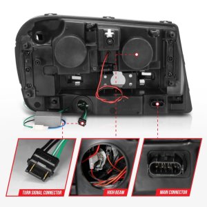 Chevrolet Trailblazer Headlights - ANZO - Projector w/ Halo - Black - `02-`09