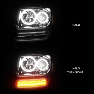 Dodge Nitro Projector Headlights - ANZO - w/Halo, Clear Lens, Chrome Housing, G2, CCFL - Chrome - `07-`12
