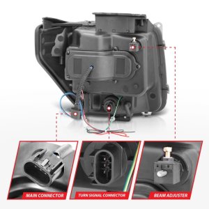 Dodge Nitro Projector Headlights - ANZO - w/Halo, Clear Lens, Chrome Housing, G2, CCFL - Chrome - `07-`12