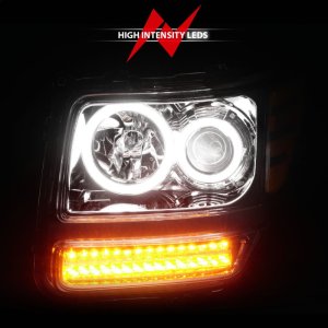 Dodge Nitro Projector Headlights - ANZO - w/Halo, Clear Lens, Chrome Housing, G2, CCFL - Chrome - `07-`12