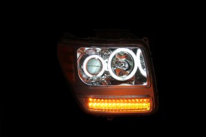Dodge Nitro Projector Headlights - ANZO - w/Halo, Clear Lens, Chrome Housing, G2, CCFL - Chrome - `07-`12
