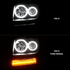 Dodge Nitro Projector Headlights - ANZO - w/ Halo Black (CCFL) G2 - Black - `07-`12