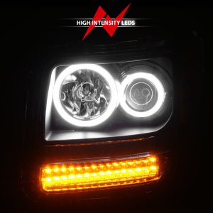 Dodge Nitro Projector Headlights - ANZO - w/ Halo Black (CCFL) G2 - Black - `07-`12