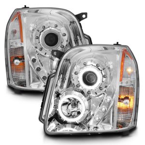 GMC Yukon Headlights - ANZO - Projector w/ Halo (CCFL) - Chrome - `07-`14