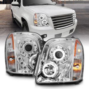 GMC Yukon Headlights - ANZO - Projector w/ Halo (CCFL) - Chrome - `07-`14