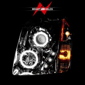 GMC Yukon Headlights - ANZO - Projector w/ Halo (CCFL) - Chrome - `07-`14