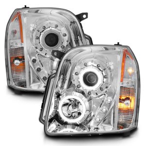 GMC Yukon Headlights - ANZO - Projector w/ Halo (CCFL) - Chrome - `07-`14