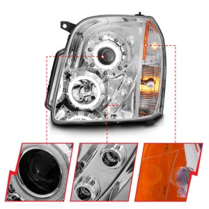 GMC Yukon Headlights - ANZO - Projector w/ Halo (CCFL) - Chrome - `07-`14