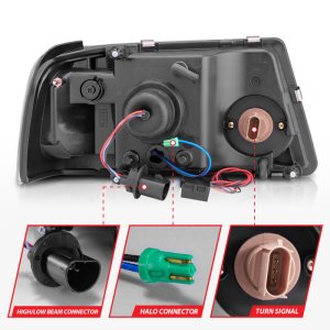 Ford Ranger Projector Headlights - ANZO - Halo CCFL - Black - `01-`11