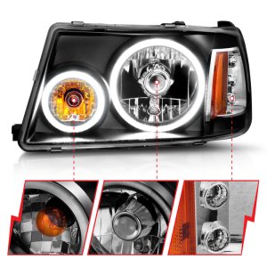 Ford Ranger Projector Headlights - ANZO - Halo CCFL - Black - `01-`11