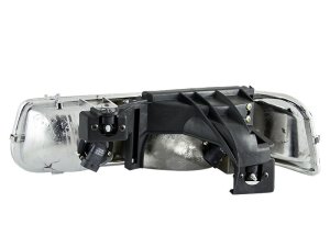 Chevrolet Silverado 1500 Crystal Headlights - ANZO - Clear Lens, Black Housing - Black - `99-`02