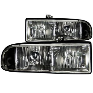 Chevrolet S10 Crystal Headlights - ANZO - Clear Lens, Black Housing - Black - `98-`05