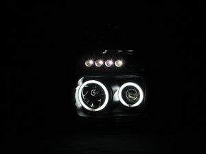 Ford F-250 Projector Headlights - ANZO - Halo, CCFL, Clear Lens - Black - `08-`10