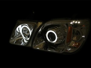 Lexus  LX  Projector Headlights - ANZO - w/ Halo, Clear Lens, CCFL - Chrome - `98-`07